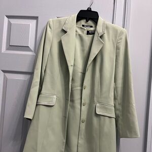 Sleeveless dress with long sleeve/long jacket light green size 2